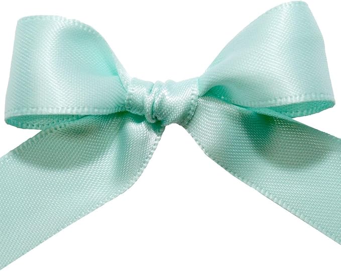 Morex Ribbon Double Face Satin Ribbon 3/8" X 50 YD Aqua Ribbon for Gift Wrapping, Birthday Gift Cards, Satin Dress for Women, Silk Ribbons for Crafts, Wedding Gifts for Couple