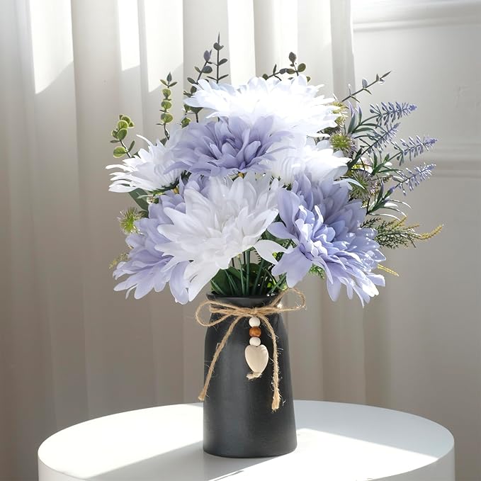 Premium Ceramic Vase with Jute Rope & Heart Charm | 6-Inch Decorative Flower Vase for Modern & Farmhouse Décor, Black Color