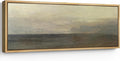 SIGNFORD Large Framed Canvas Print Wall Art Misty Seashore at Dusk Peaceful Beach Landscape Illustrations Modern Art Relax/Calm Warm for Living Room, Bedroom, Office - 60"x20"
