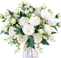 Floweroyal 12 Bunches Peony Artificial Flowers White Flowers Silk Peonies Bouquets for Wedding Party Table Centerpieces Floral Arrangement Home Kitchen Decor