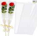 BEISHIDA 100 Pcs Single Rose Sleeve Bouquet Bags Kraft Paper Flower Bouquet Wrapping Paper Clear Single Flower Sleeve Rose Packaging For Mother's Day,Wedding,Valentine's Day(15.7 X 4.7in-White)