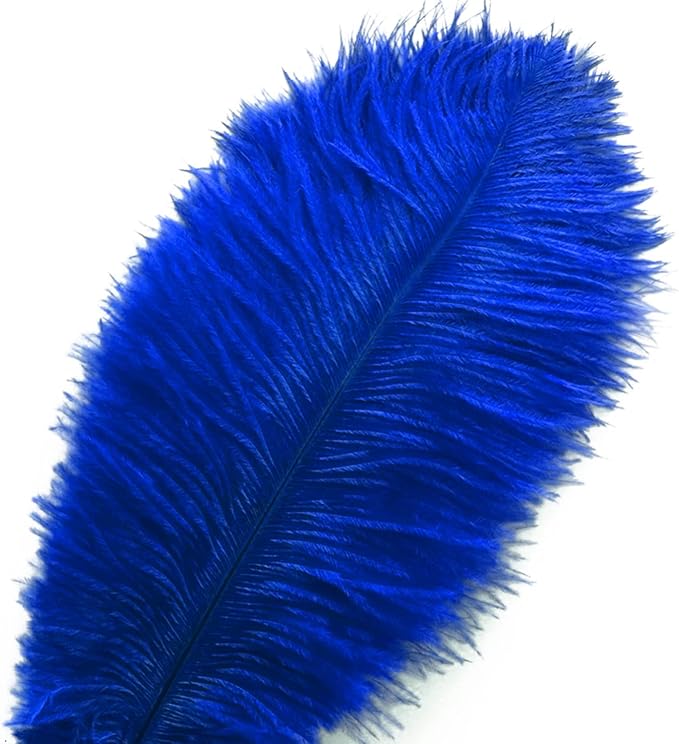 Piokio 10 pcs Natural Blue Ostrich Feathers 14-16 inch(35-40 cm) Bulk for Wedding Party Decoration Gatsby Decorations