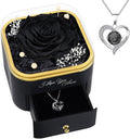 Beferr Birthday Gifts for Women Preserved Real Rose with Necklace Eternal Roses Forever Flowers for Delivery Prime Christmas Day Gifts for Mom Grandma Wife Sister Her from Daughter