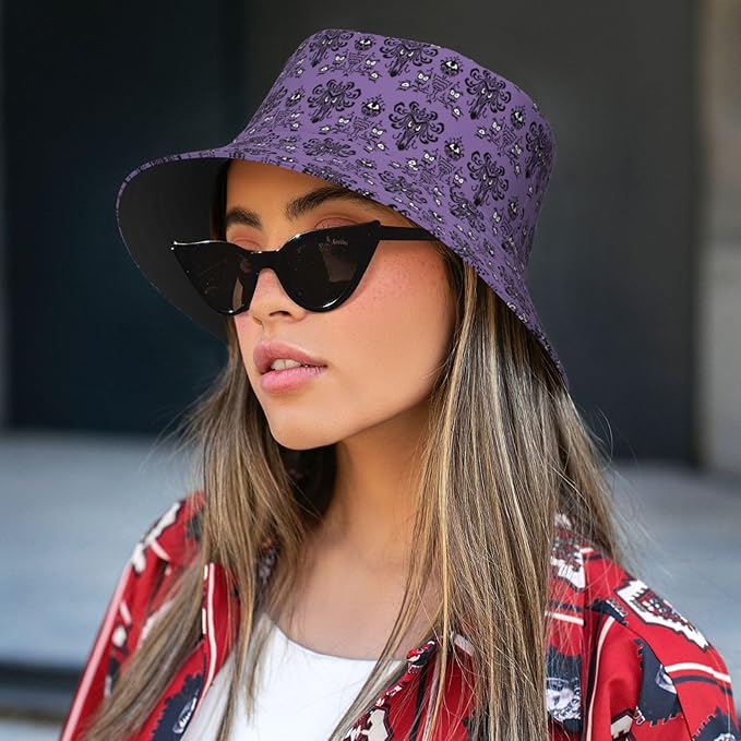 Mushrooms Skulls Cool Bucket Hat Beach Sun Hat Beach Fishing Hat for Men Women