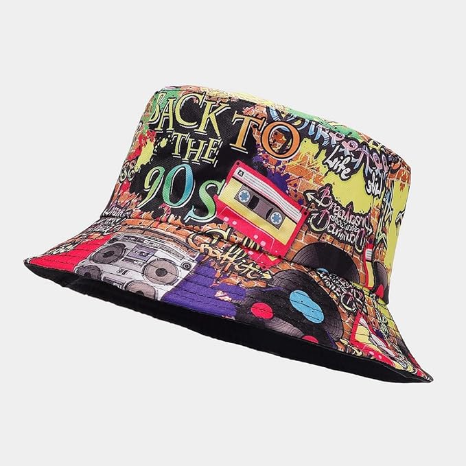 Quanhaigou Bucket Hat for Men Women,Packable Reversible Printed Sun Hats,Fisherman Outdoor Summer Travel Hiking Beach Caps