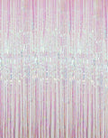 GOER 3.2 ft x 9.8 ft Metallic Tinsel Foil Fringe Curtains Party Photo Backdrop Party Streamers for Birthday,Graduation,New Year Eve Decorations Wedding Decor (Iridescent,3 pcs)
