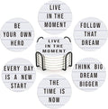 Coasters Set with Holder, 6 Pcs Motivation Quote Absorbent Ceramic Drink Pads, Non-Slip Table Protectors for Coffee & Glasses