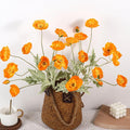 ASTRYAS 8 Stems Artificial Flowers Fake Faux Poppy Silk Bouquet Orange Flowers for Wedding, Home, Party Decoration,Table Centerpiece Arrangement(8, Orange)