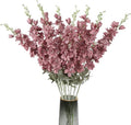 8PCS Delphinium Artificial Flowers Larkspur Fake Flowers 33.5in Long Stem Faux Silk Flowers for Tall Vases for Home Wedding Party Floral Arrangements Centerpiece Table Decorations (Cameo Brown)