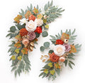 Champagne Orange Wedding Arch Flowers, Faux Flower Swag Set of 2, Orange Floral Swag for Wedding Arch Welcome Signs, Reception Ceremony Signs Decor