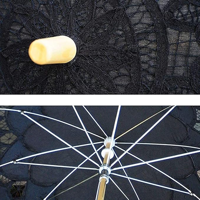 Lace Parasol Umbrella Vintage Wedding Bridal Lace Umbrella for Decoration Photo Tea Party 32 Inch Adult Size