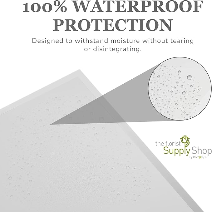the florist Supply 20 Sheets Premium Flower Wrapping Paper | Waterproof Flower Wrapping Paper for Bouquets | Double Sided Floral Bouquet Sheets | DIY Gifts Borderline Frosted White/White