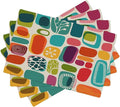Mid Century Colorful Modern Placemats Set of 4,Kitchen Table Mats for Dining Outdoor Home Decor 12x18 Retro Place Mats 4 PCS, Style-15