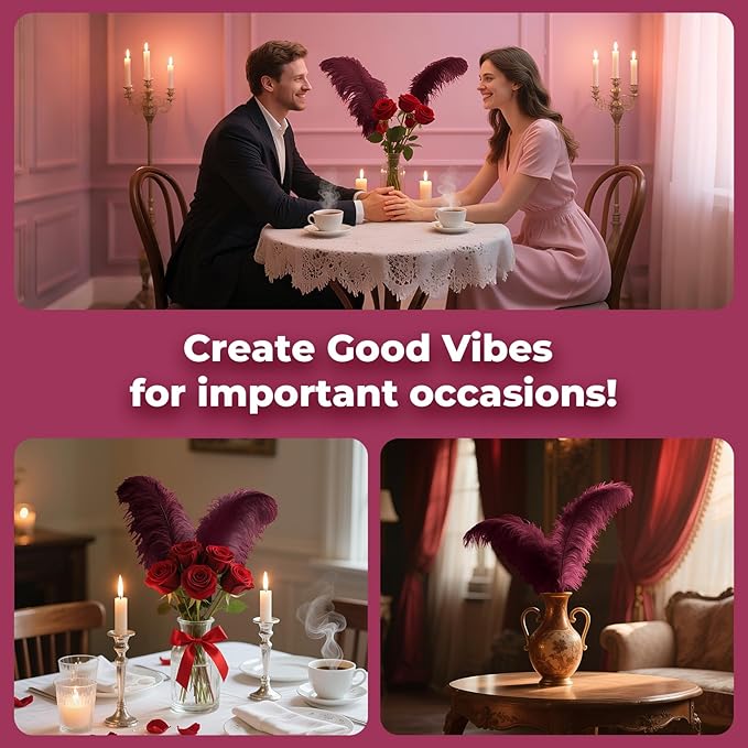 Piokio 20pcs Natural Burgundy Ostrich Feathers 10-12 inch (25-30cm) Bulk Feathers for Home Decoration and DIY Clothing and DIY Clothes Decoration, Gatsby Decorations