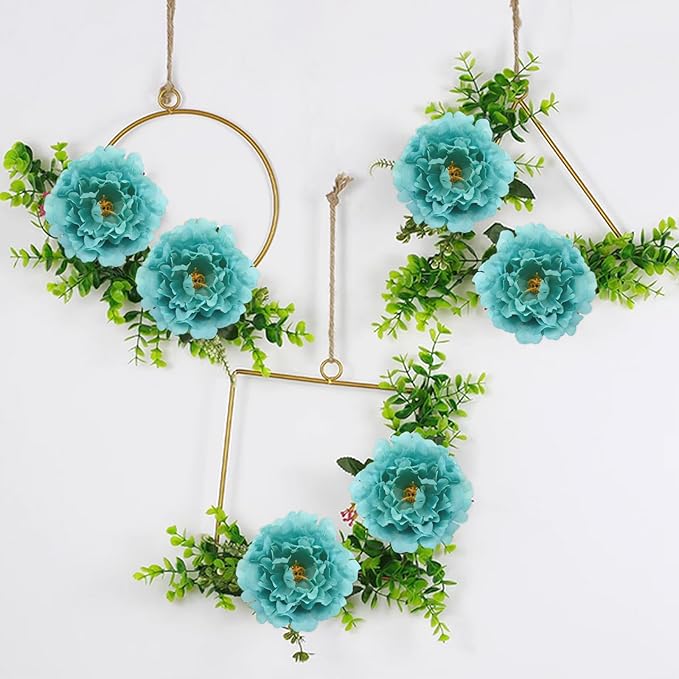 20pcs 5" Artificial Flower Peonies, Silk Peonies with 6" Stems, Flowers Suitable for Wedding Bouquets, Home Party Decoration (Emerald Green)