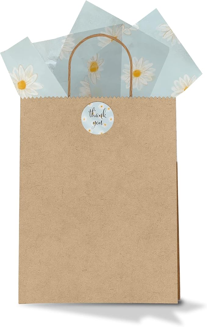 Pro Supply Global Daisies Printed Tissue Paper for Gift Bags or Boxes and Wrapping - Spring Floral Bulk Decorative Art Tissue Paper for Packaging and Gifting | 24 Sheets 20" x 30"