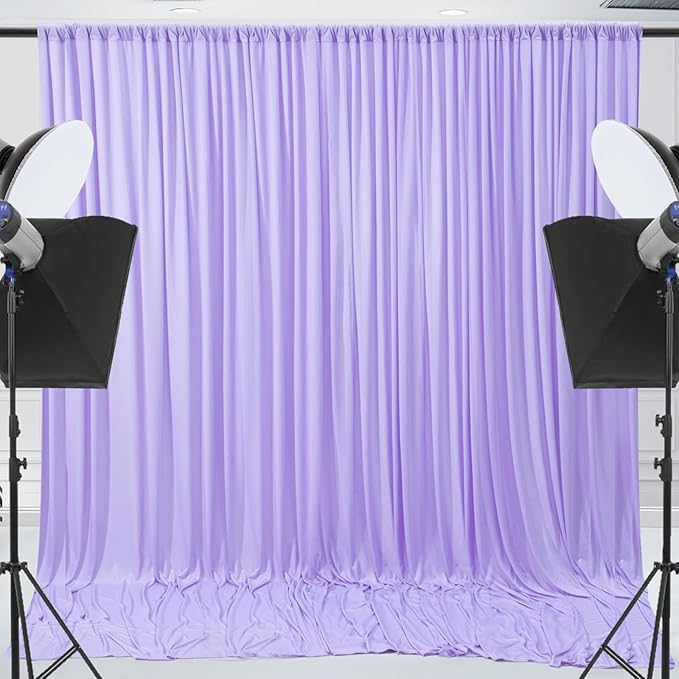 10x7ft Wrinkle Free Lavender Backdrop Curtain for Parties Soft Fabric Drapes Wedding Curtain Backdrop for Birthday Party Decorations Background for Photography 5x7ft,2 Panels