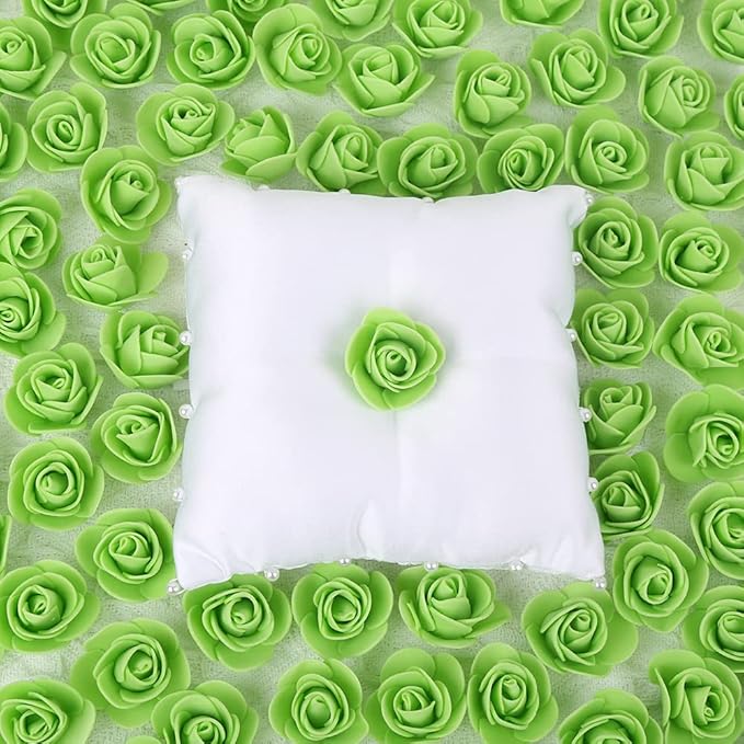 500pcs Artificial Rose Flower Heads, Green Mini Foam Rose Bulk Fake Flower for DIY Crafts Wedding Bouquets Baby Shower Centerpieces Floral Arrangements Tables Home Decorations(Fruit Green)