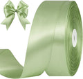 1-1/2 Inches 100 Yards Sage Green Satin Ribbon, Ribbon Roll for Flower Bouquets, Gift Wrapping, Wedding, Handmade Crafts