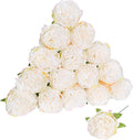 16pcs Peony Artificial Flowers Fake Peonies Bulks Cream White Silk Peonies Flowers Faux Peony Flowers Heads with Stems for Home Wedding Party Festival Baby Shower Decorations (Cream White)