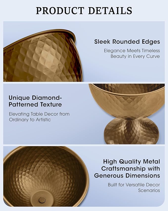 2 Pcs Distressed Gold Metal Compote Bowl Centerpieces for Tables,Urn Vases for Vintage Wedding Centerpieces,Elegant Compote Vases,Pedistal Vase for Christmas Anniversary Party (Wine Copper)