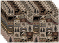 Retro Rustic Bears Deers Lodge Placemats Set of 6, Vintage Cabin Country Farmhouse Style Place Mats, Heat Resistant Non Slip Cotton Linen Dining Table Mats for Home Kitchen Party 18x12 Inch