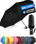 Rain-Mate Windproof Compact Umbrellas for Rain - Strong Reinforced Fiberglass Rib Design & Auto Open & Close - Portable Folding Travel Umbrella - Lightweight & Packable for Women & Men, Easy Collapse