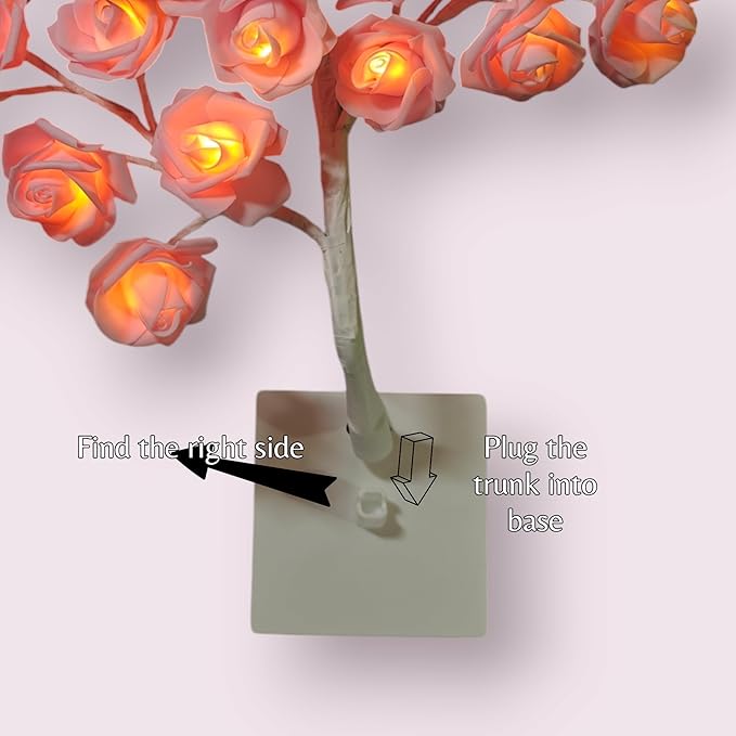 Rose Flower Tree Table Lamp – Elegant Adjustable Branch Night Light for Bedroom & Living Room – Christmas Gift & Holiday Home Décor