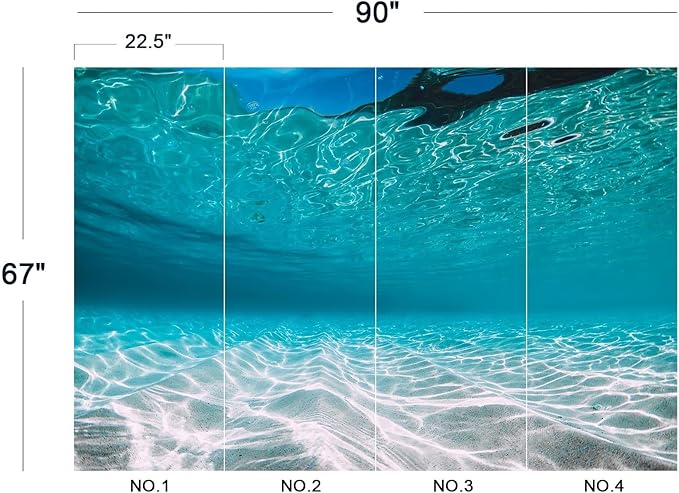 Eierme-Tropical Blue Ocean with White Sand Underwater in Hawaii Peel and Stick 90" x 67"