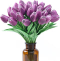 SITUMEIZI 15pcs Purple Tulips Fake Artificial Flowers Real Touch 14" Silk Flower for Home Decor Spring Easter Wedding Bouquet Decorations Floral Arrangements#
