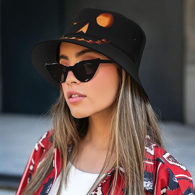 Bucket Hat for Women Men, Summer Print Hat Travel Packable Sun Cap Outdoor Hat for Women and Men
