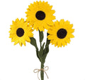 Glaciart One Felt Sunflowers Artificial Bouquet - 3 pcs | Reusable, Washable and Essential Oil Ready Yellow Artificial Flowers w/Bendable Long Wire Stems |Great Gift or Home/Event Decorations