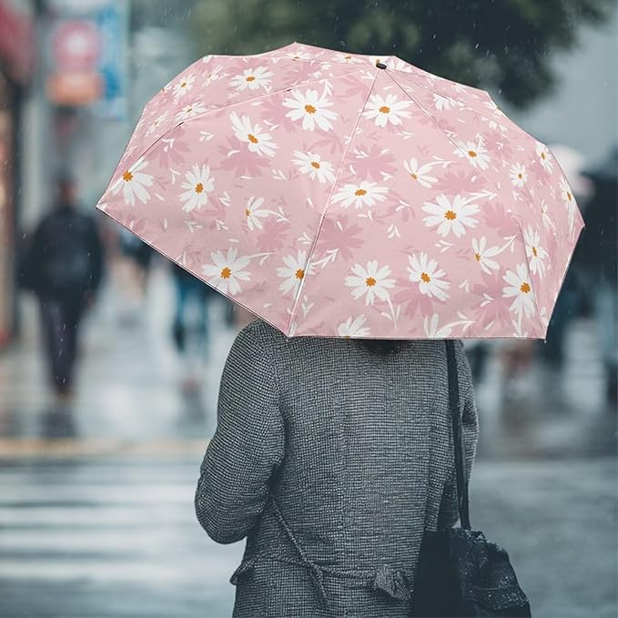 Umbrellas for Rain Lightweight Travel Umbrella 42" Canopy UV Protection Sun Umbrella Windproof Compact Umbrellas