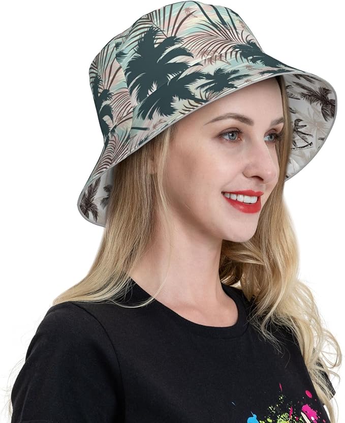Bucket Hat Beach Summer Sun Hat Reversible Fisherman Hats Double Sided Wearing for Women Men Boys Girls