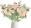 IPOPU 5pcs Fake Peonies Artificial Ranunculus Flowers 60Heads Champagne Silk Flowers 21.65" Artificial Flowers Bulk for Wedding Floral Arrangements Home Table Centerpieces Decor (Champagne)