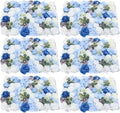 Eapmic 15.74"x 23.62" Artificial Flower Wall Panels,Flower Wall Mat Silk Flower Panels for Outdoor Garden Backyard Fence Fence Privacy Screen and Indoor Wall Decor (6Pcs White+Blue)