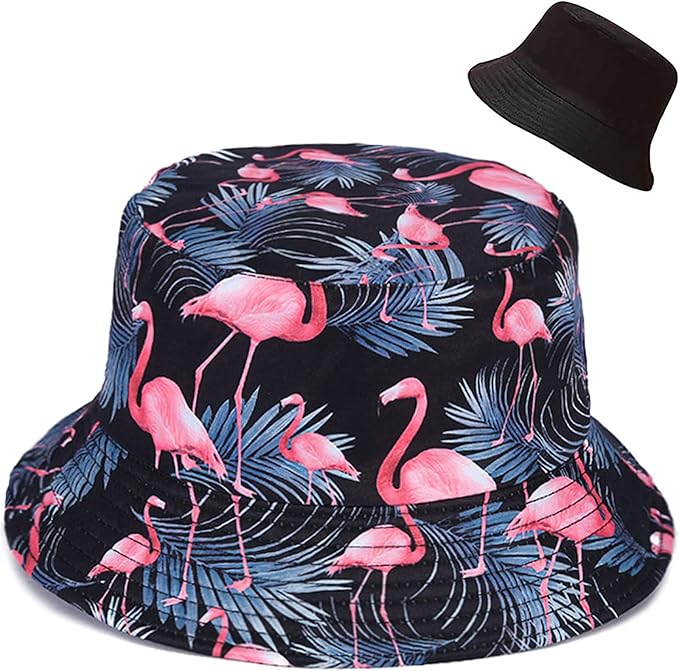 Malaxlx Unisex Bucket Hat Beach Sun Hat Aesthetic Fishing Hat for Men Women Teens, Reversible Double-Side-Wear