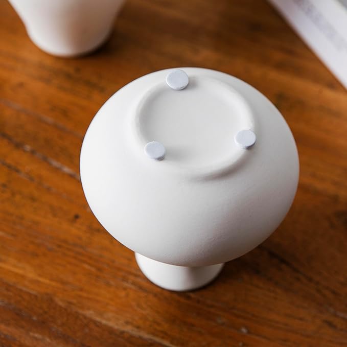 White Ceramic Bud Vase Set of 5, Small Vase for Modern Home Decor, Mini Pottery Vases, Boho Decorative Vase for Living Room Fireplace, Centerpiece Table Decorations