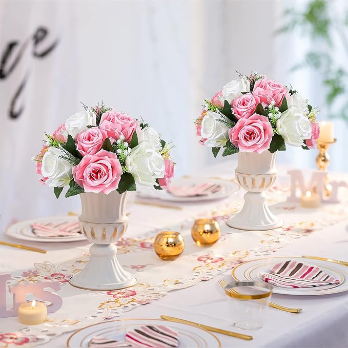 Sziqiqi Artificial Flowers Silk Rose Flowers for Wedding Centerpiece Party Birthday Anniversary Floral Arrangement Decorations