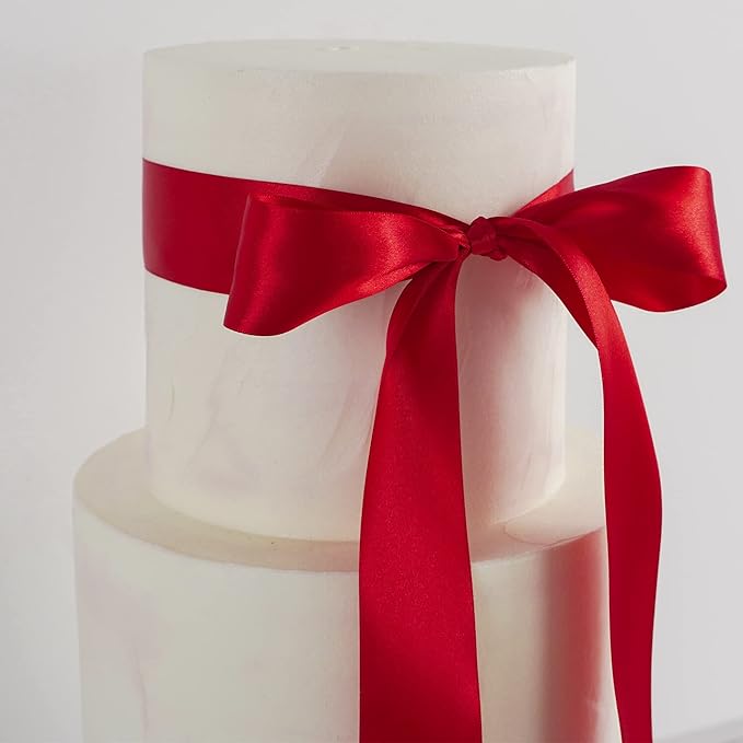 MEEDEE Red Satin Ribbon 1-1/2 Inch Red Ribbon Lux Double Faced Satin Ribbons by 50 Yards Polyester Satin Ribbons for Crafts, DIY Crafts, Weddings, Flower Bouquet, Holiday Decorating