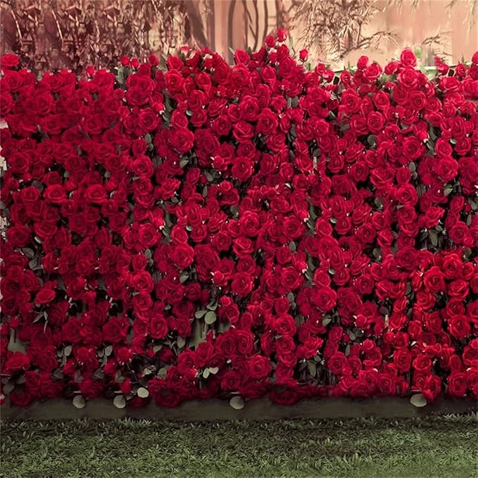 AOFOTO 10x10ft Romantic Roses Backdrop Wedding Photography Background Garden Flowers Lovers Couple Girlfriend Bride Portrait Valentine's Day Photo Shoot Studio Props Seamless Wallpaper
