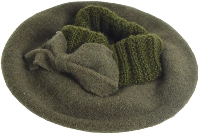 VECRY Lady French Beret 100% Wool Beret Floral Dress Beanie Winter Hat