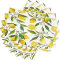 Lemon Table Placemats Set of 6 Summers Fruits Linen Placemats for Indoor Outdoor Party Home Desktop Kitchen Dining Room Decor 12x18 Inch