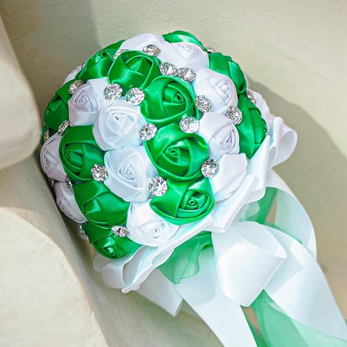 Green Ribbon 60 Yards 1 1/2 Inch Green Satin Ribbon Christmas Ribbons for Flower Bouquet Bows Crafts Gift Wrapping Christmas Decorations