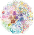 50PCS Transparent Cartoon Watercolor Firework Stickers for Teens Adult, Waterproof PET Decals for Scrapbooking Journal, DIY Craft Decor for Water Bottles, Laptops,Party Supplies & Gift Wrapping