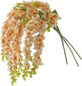 Dailisen 3 Strands 40'' Silk Amber Wisteria Artificial Flowers, Fake Wisteria Floral Hanging Plant Garland, for Home Decor, Party, Floor Vase, Balcony, Wedding Arrangement Decoration (Amber)