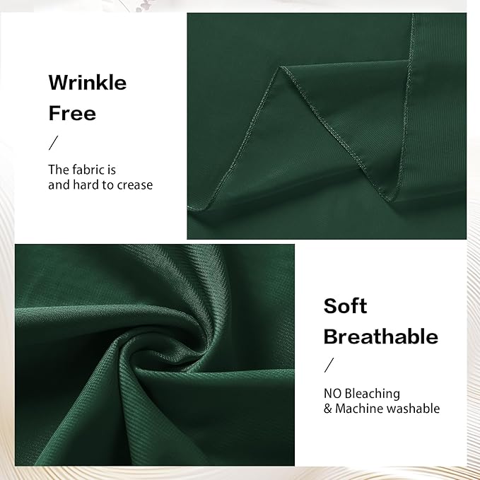 VOK Dark Green Wedding Arch Draping Fabric Chiffon Fabric, 29in x 18Ft 2 Panels Sheer Chiffon Outdoor Curtain for Wedding Ceremony Birthday Party Decoration (Dark Green,2 Panel)