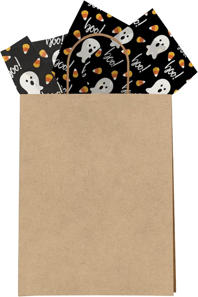 Halloween Ghosts Printed Tissue Paper for Gift Bags or Boxes and Wrapping - Bulk Fall Decorative Art Tissue Paper for Packaging and Gifting | 24 Sheets 20" x 30"