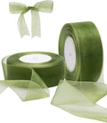 2 Roll Saga GreenOrganza Ribbon 1.5 Inch - 100 Yards for Wedding Gift Wrapping, Invitations & Party Decoration