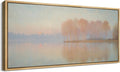 SIGNFORD Extra Large Framed Canvas Print Wall Art Sunrise Over Autumn Trees and Lake Soft Pastel Nature Illustrations Modern Art Relax/Calm Warm for Living Room, Bedroom, Office - 60"x30"